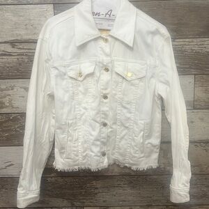 Michael Kors White Jean Jacket- Medium